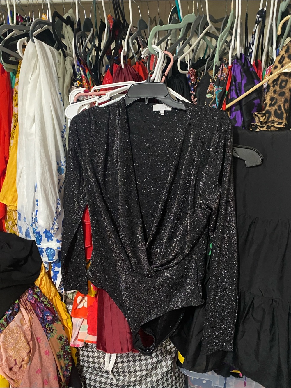 Ten Sixty Sherman Black Metallic Shimmer Top